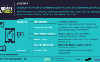 Webinar 6: Denuncia y remoción de contenido sobre violencia de género en redes sociales