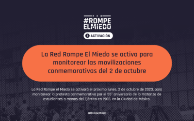La Red Rompe El Miedo se activa para monitorear las movilizaciones conmemorativas  del 2 de octubre